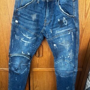 G-Star Relaxed Fit Distressed Denim Jeans